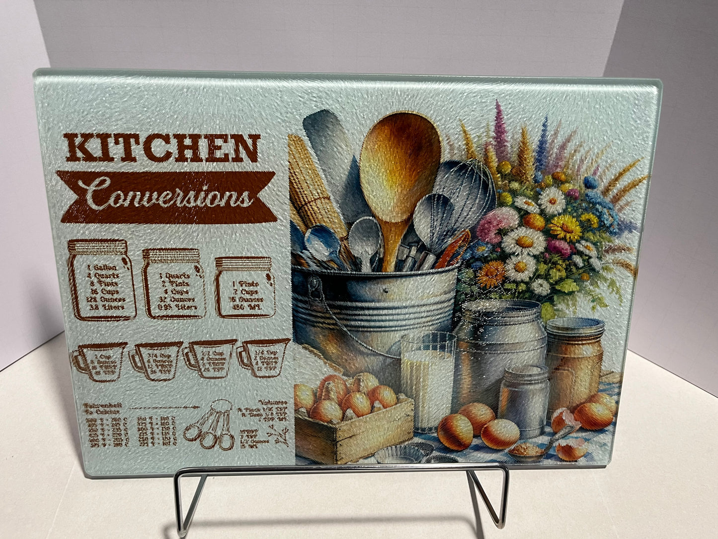 8" x 11" Kitchen Conversions Glass Cutting Board